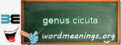 WordMeaning blackboard for genus cicuta